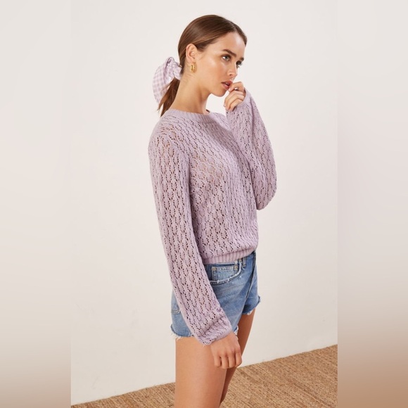 Reformation | Rose Pointelle Linen Sweater - Picture 13 of 14